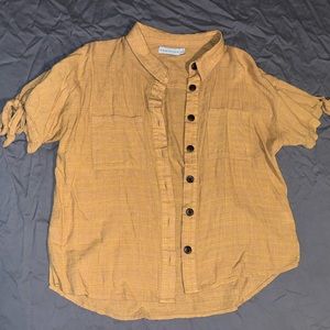 Paper Crane Mustard Yellow Button Up Blouse